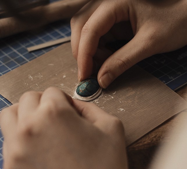 Precision work on a custom jewelry