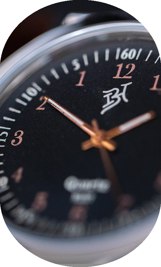 Close-up of a watch face in need of repair