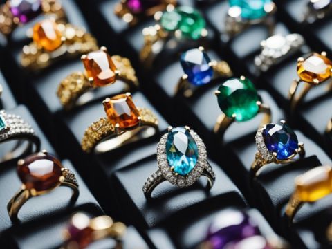 Assorted rings with vibrant gemstones