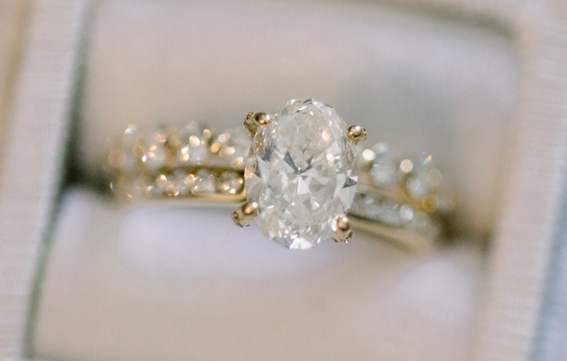 Oval diamond vintage-inspired engagement ring.