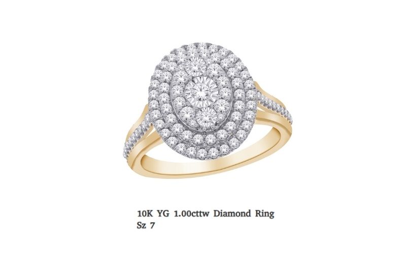 Vintage-inspired 10K yellow gold diamond ring.