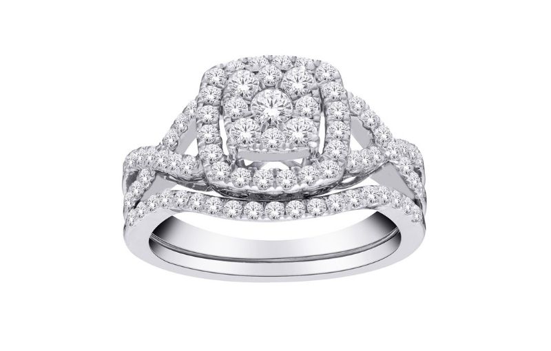 Vintage-inspired Geometric Double Halo.