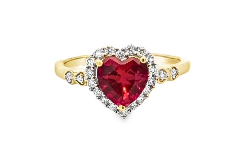 Victorian-inspired heart-shaped ruby ring.