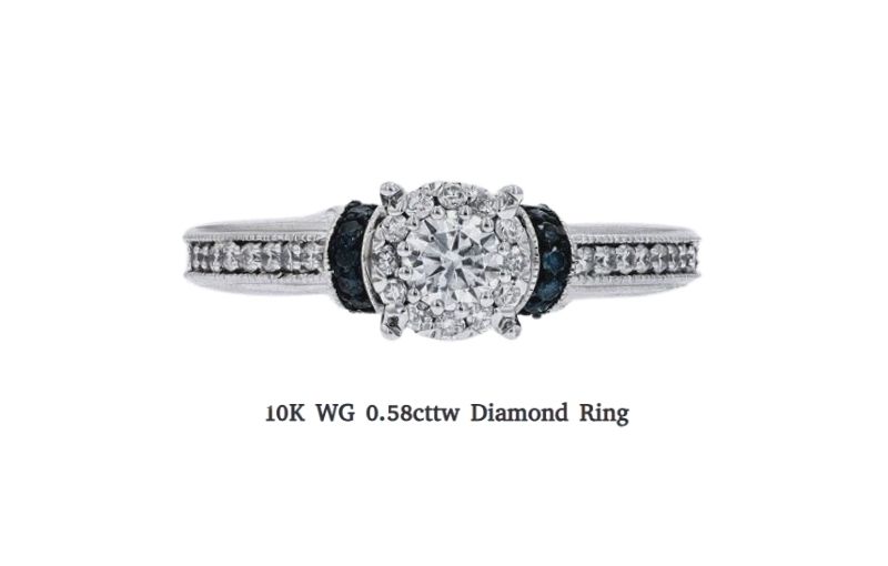 Art Deco-inspired diamond ring with sapphires.