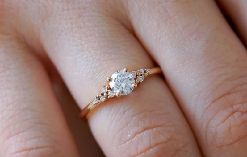 Vintage-inspired diamond engagement ring.