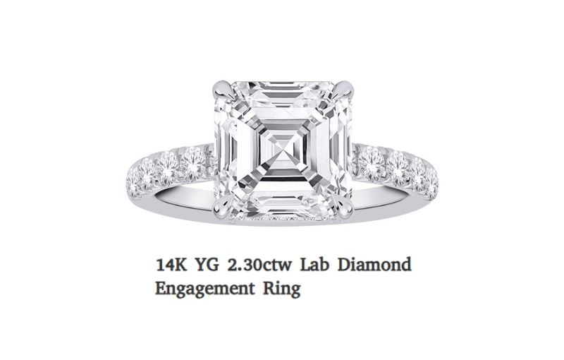 14K yellow gold lab diamond ring.<br />
