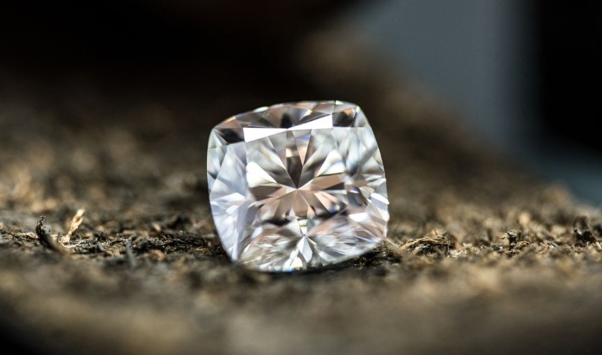 Cushion cut loose diamond gemstone.