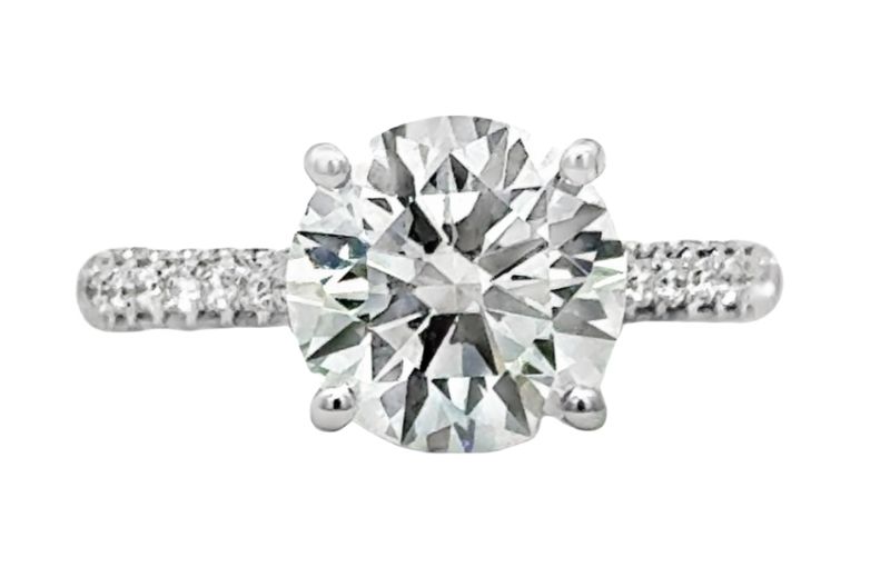 Round diamond solitaire engagement ring.