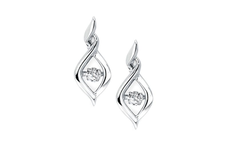 Elegant diamond swirl drop earrings.<br />
