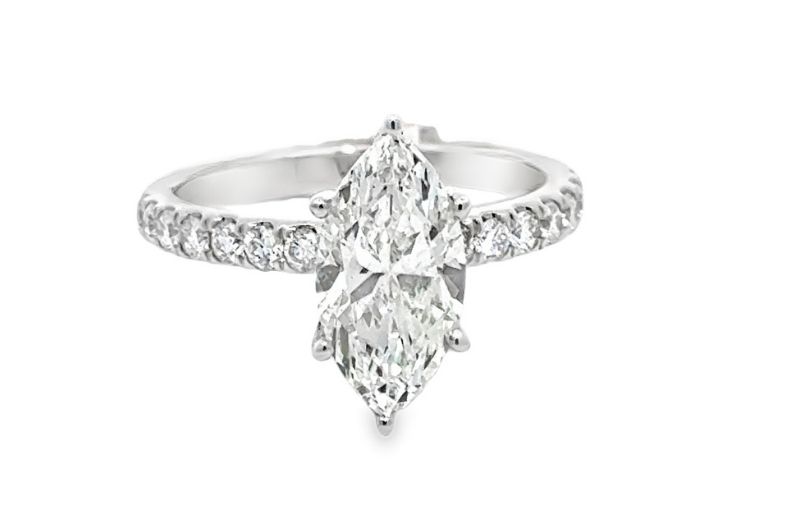 Marquise diamond engagement ring.<br />
