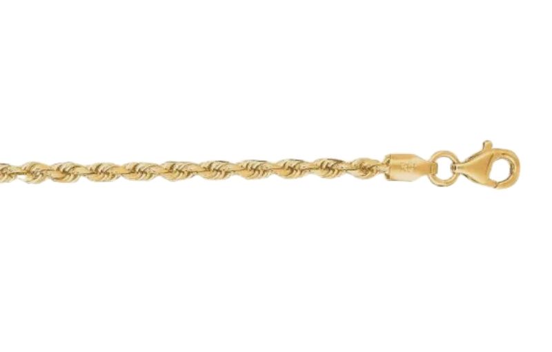 10k gold rope chain necklace.