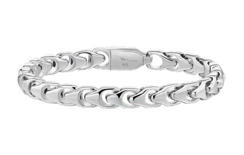 Chunky silver men's link bracelet.