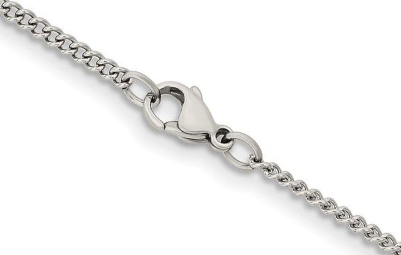 Silver chain with lobster clasp.