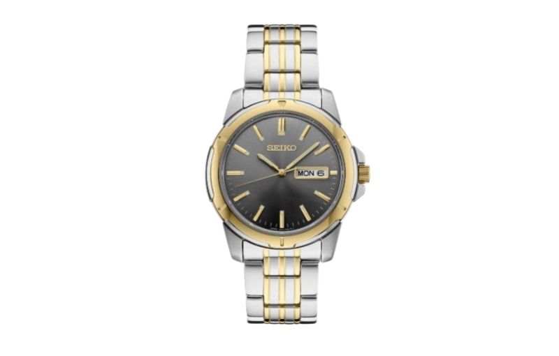 Seiko two-tone stainless steel watch.
