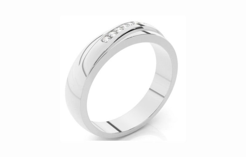 Titanium wedding bands with diamonds.