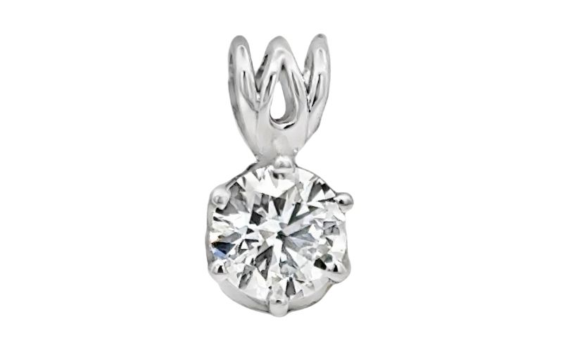 Round diamond solitaire pendant.