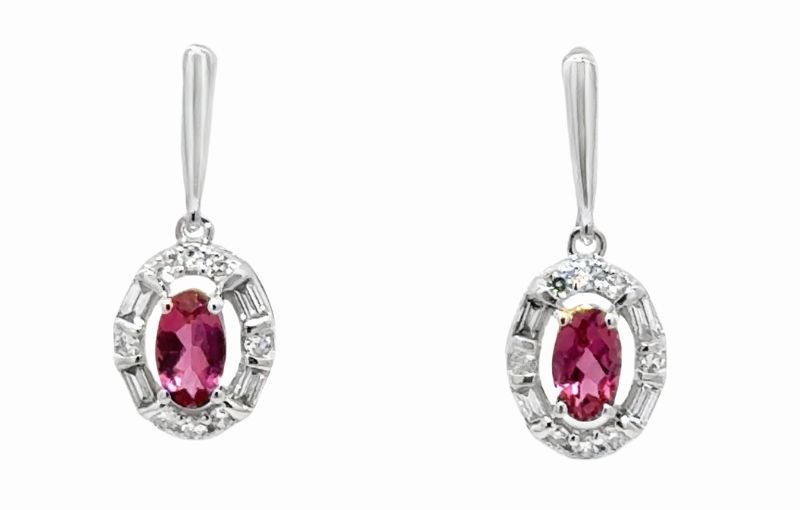 Ruby and diamond drop earrings