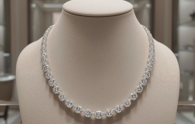 Classic round diamond statement necklace.