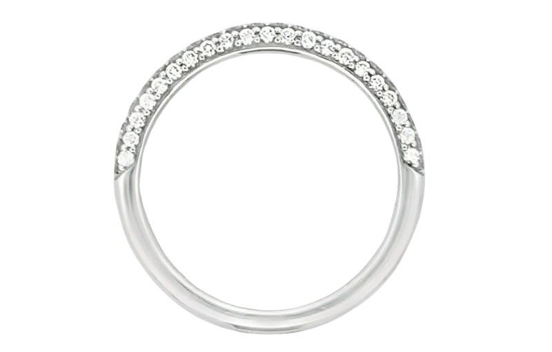 White gold pavé diamond half eternity band