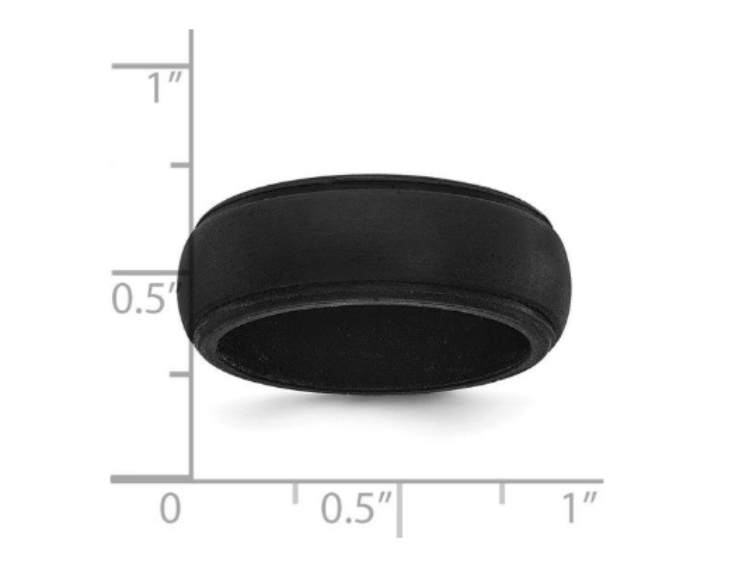 Black matte ring with measurement scale.
