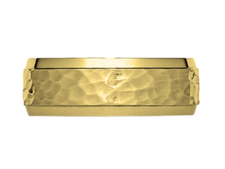 Hammered gold ring side profile.