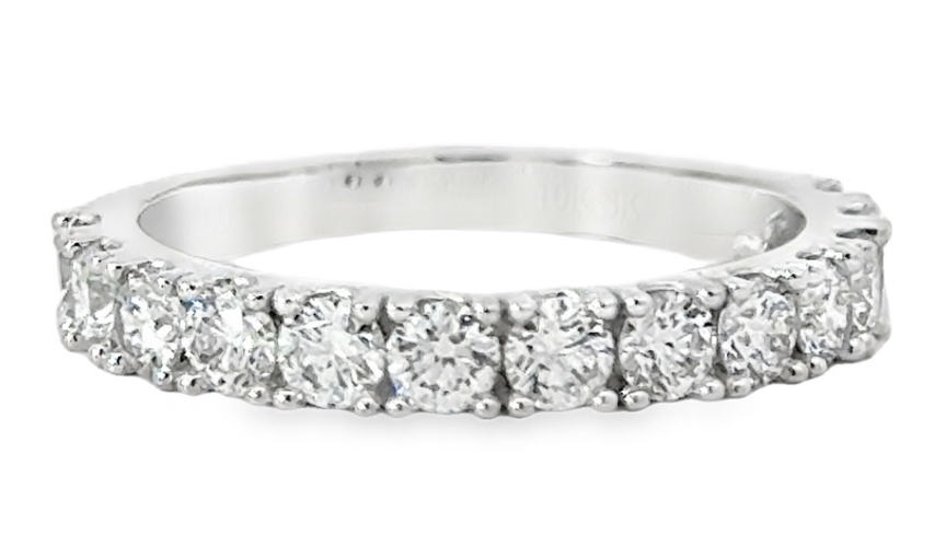 Classic white gold diamond band.