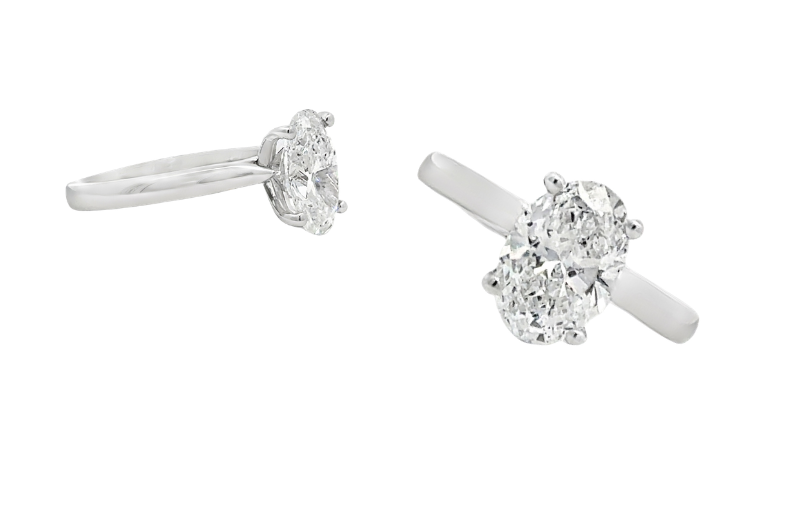 Lab Grown Oval Diamond Solitaire Ring