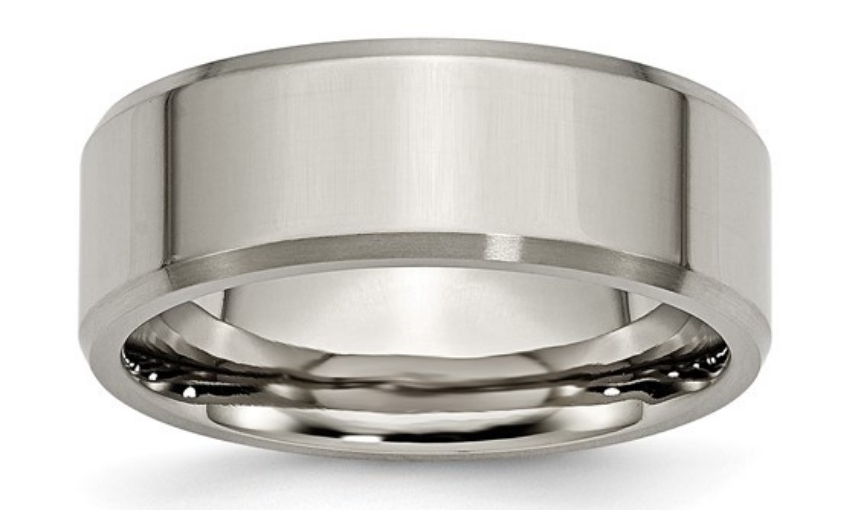 3(1) Brushed white tungsten classic men's wedding band