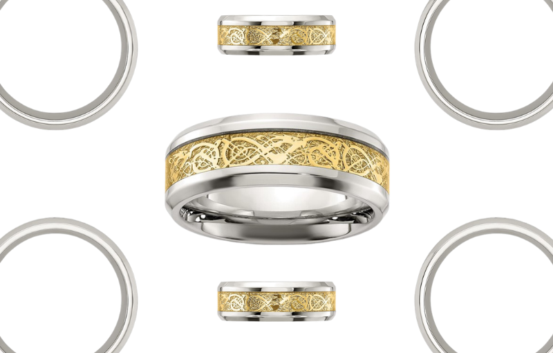 Comfort Fit Two Tone Wedding Band