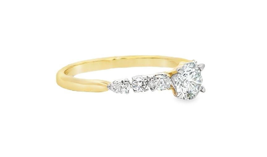 Yellow gold diamond solitaire engagement ring design