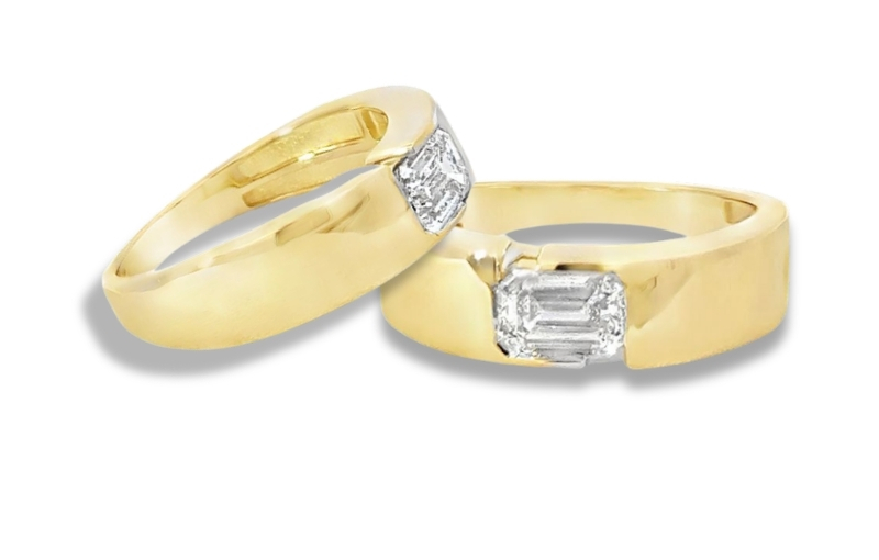 Blog-150_4 Yellow Gold Men’s Emerald Cut Diamond Band