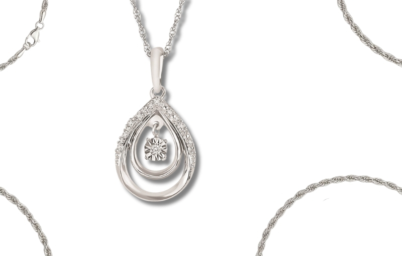 Blog-151_3 Sterling Silver Teardrop Diamond Pendant Necklace
