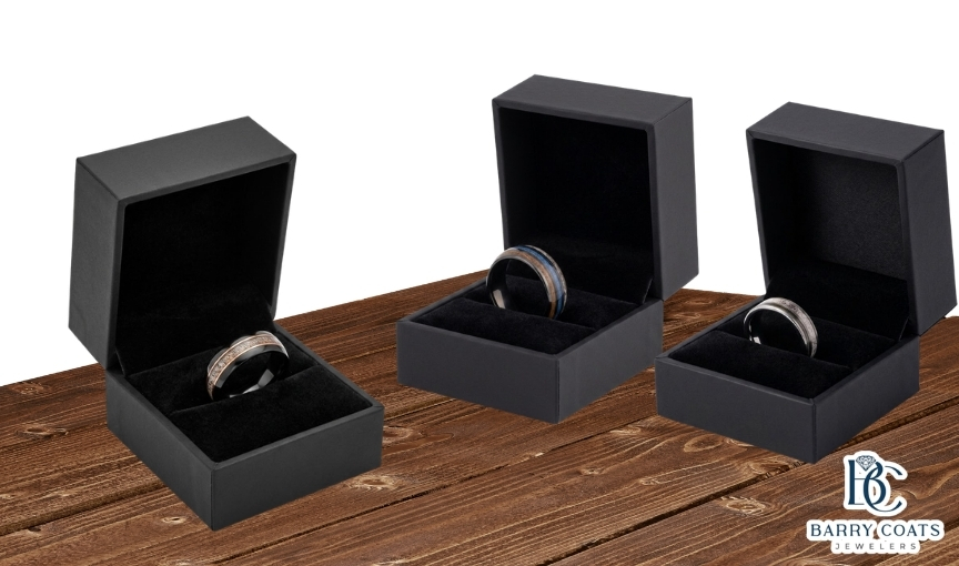 Collection of Antler Wedding Rings in Gift Boxes