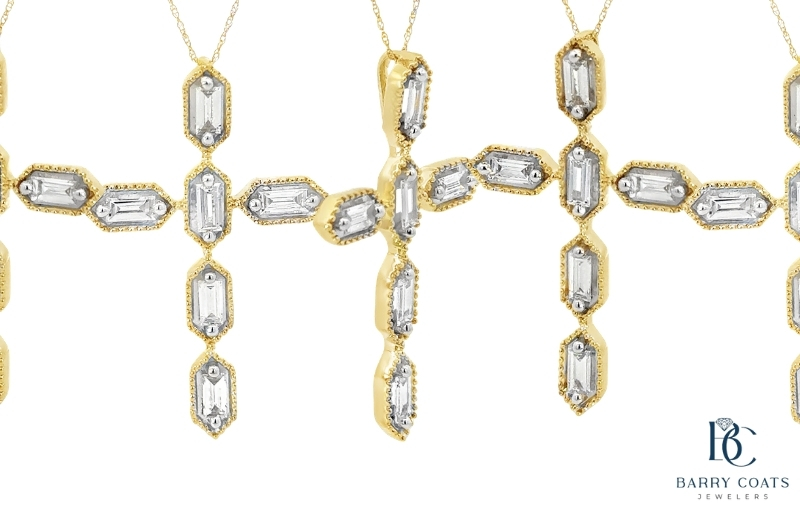 Lab Grown Diamond Cross Pendant Necklace