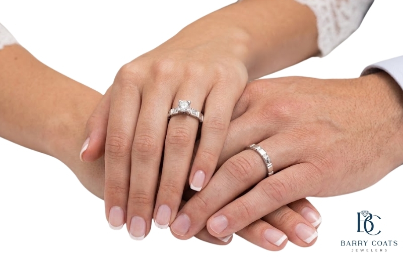 White gold diamond pavé eternity ring close-up