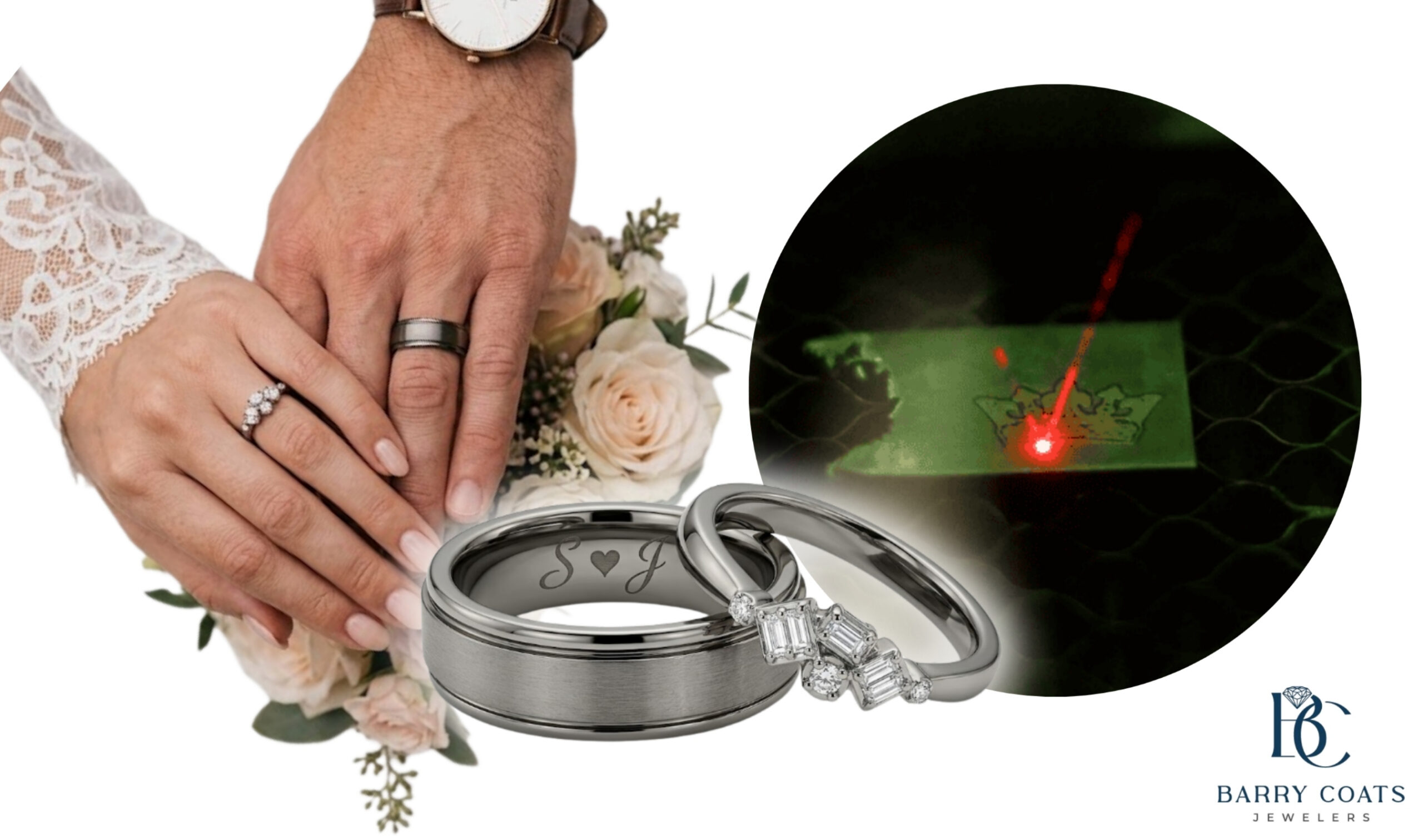 Personalized engraved wedding rings for couples