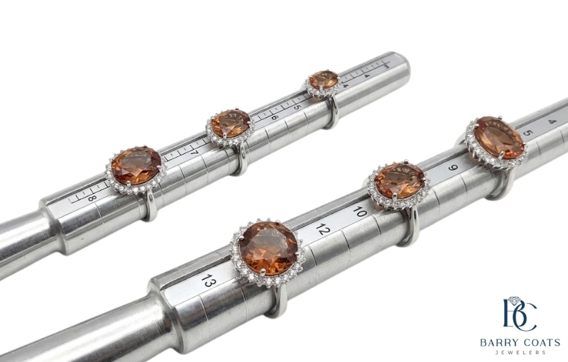Using a European Size Guide Image White gold diamond pavé eternity ring close-up