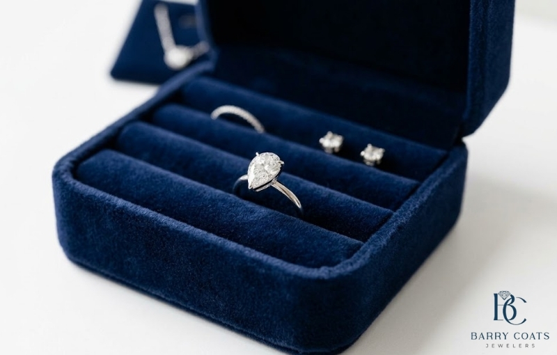 Why Proper Storage Protects Fine Jewelry Image Diamond pavé wedding band on bride's hand